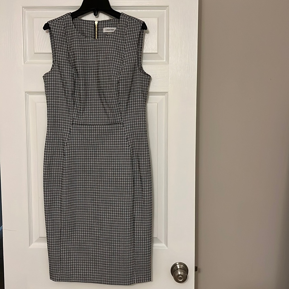 Calvin Klein Sheath black and white dress size 8
